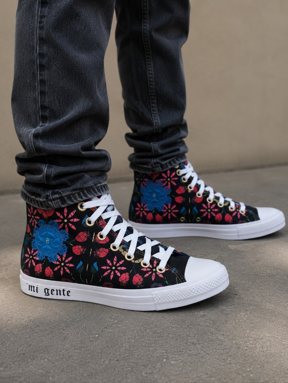 Converse Mi Gente Special Edition Floral High Top Sneakers Men's Size 8.5 NWOB